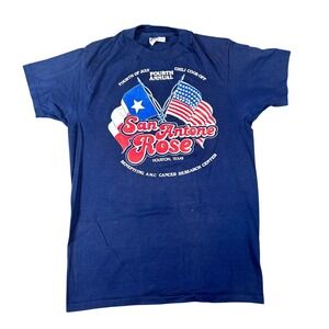 Vintage San Antonio Rose Chili Cook-Off Shirt Blue Texas 80s Womens Medium